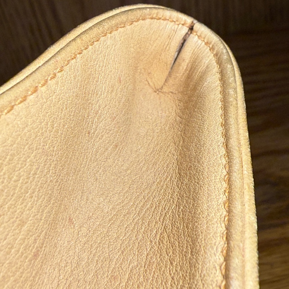 Early Vintage Gucci Shoulder Bag Coated Canvas Monogram Tan Leather Crossbody - Picture 15 of 16